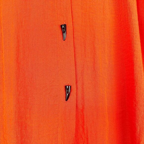 John Mark Wire Collar Button Up Tunic Size Large Orange Artsy Lagenlook NEW - Picture 3 of 9